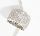 Affinity Diamonds Motif Cigar Band Ring Sterling Silver, Size 6